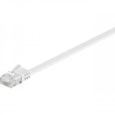 GOOBAY  95192 CAT 6 C&acirc;ble de Liaison Plat, U/UTP, Blanc, 1.5 m Longueur