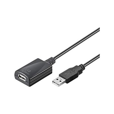 WENTRONIC Goobay 95439 Rallonge Active USB 2.0, Noir, 5m Longueur