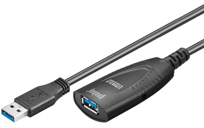 GENERIQUE Goobay 95727 C&acirc;ble d'Extension USB 3.0 Actif, Noir, 5m Longueur