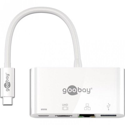 GOOBAY  Adaptateur USB-C vers HDMI 1.4 + Ethernet + USB A + USB-C PD60W
