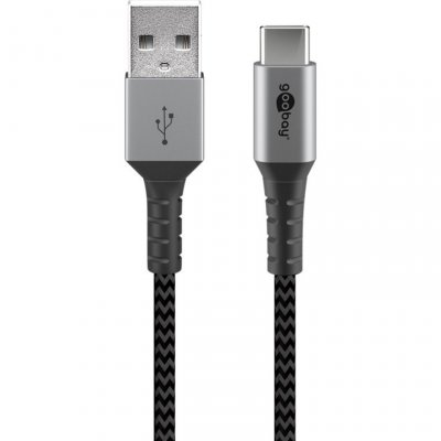 GOOBAY  DAT C&acirc;ble textile USB-C vers USB-A 1,0 m