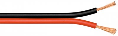GOOBAY  - Rouleau de c&acirc;ble parall&egrave;le 2x0,75mm rouge/noir 25mts
