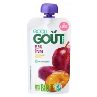 GOOD GOUT Good Go&ucirc;t - BIO - Gourde de Pur&eacute;e de Fruits Prune d&egrave;s 4 Mois 120 g