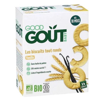 GOOD GOUT Good Go&ucirc;t Biscuits Tout Ronds Vanille +10m Bio 80g
