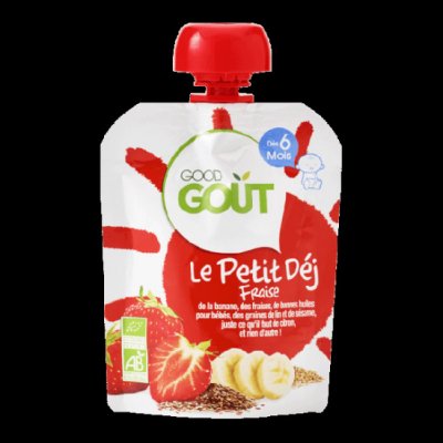 Good Go&ucirc;t Le Petit D&eacute;j Fraise d&egrave;s 6 Mois Bio 70 g - Gourde 70 g