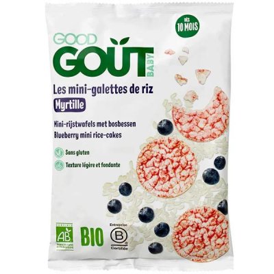 GOOD GOUT Good Go&ucirc;t mini galettes de riz &agrave; la myrtille d&egrave;s 10 mois bio - 40g