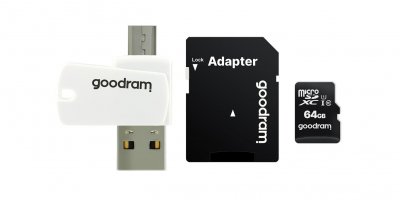 GOODRAM  micro sd clase 10 64gb adapt + lector tarj M1A4-0640R12