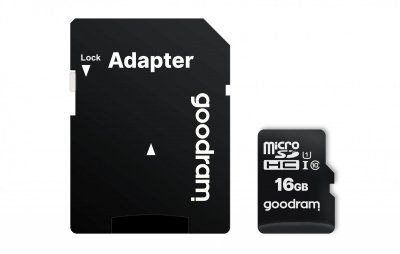 GOODRAM  Micro Sd M1aa Cl10 Uhs-i 16gb+adapter Memory Card Noir