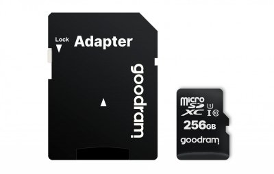 GOODRAM  Micro Sd M1aa Cl10 Uhs-i 256gb+adapter Memory Card Noir