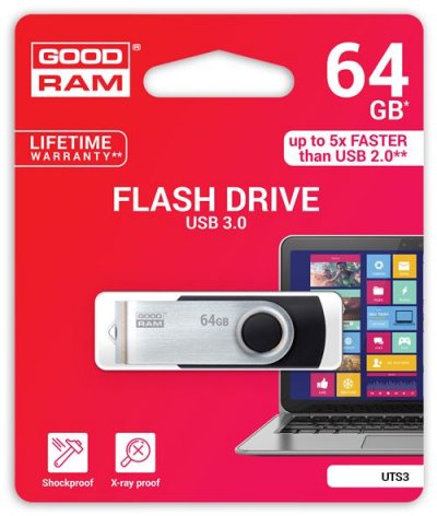 GOODRAM  UTS3 - Cl&eacute; USB - 64 Go - USB 3.1 - noir