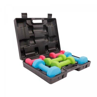 GORILLA SPORTS  coffret d halteres aerobic de 12 kg halteres en fonte avec revetement neoprene