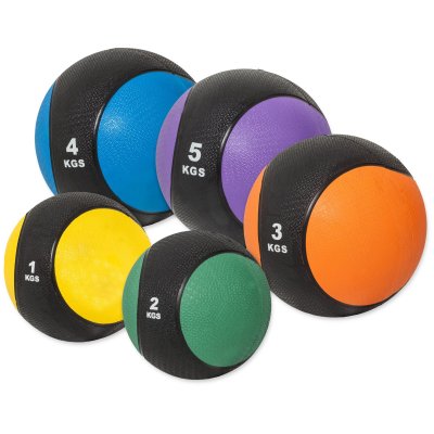 GORILLA SPORTS  - Lot de 5 M&eacute;decine ball 1kg, 2kg, 3kg, 4kg et 5kg