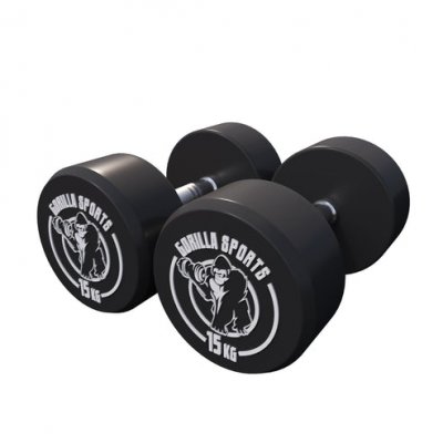 GORILLA SPORTS  - Paire de 2 x 15 kg Dumbbell halt&egrave;re poids