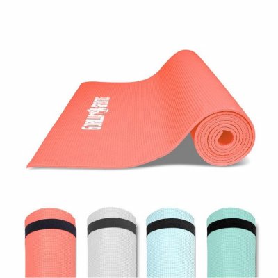 GORILLA SPORTS  &reg; Tapis de yoga, Pilates et fitness PVC Corail avec sangle - 180 x 60 x 0,5 cm