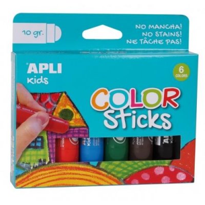 APLI Gouache solide Color Sticks  6 couleurs