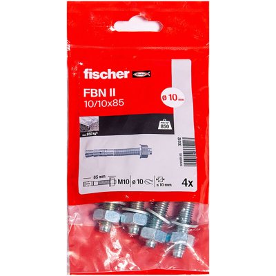 FISCHER Goujon d'ancrage  FBN II 10 mm x 86 mm- 10 mm sachet de 4