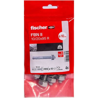 FISCHER Goujon Inox A4 fbn ii 10/20 (10x96) - 4/sachet