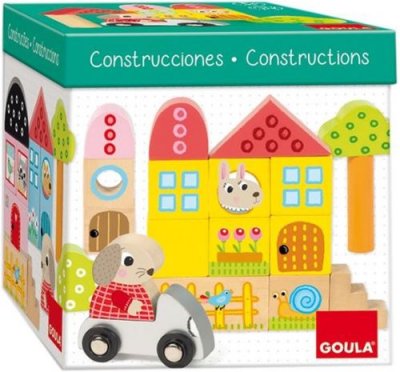 Goula blocs de construction en bois 40 pi&egrave;ces