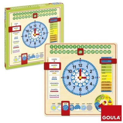 GOULA  Horloge Calendrier Fran&ccedil;ais