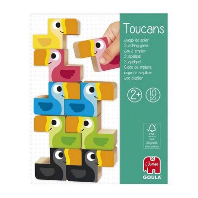  Goula Toucans &eacute;ducatif pour Enfants-Fran&ccedil;ais-Jeu d'empilage &agrave; partir de 2 Ans, 50271, Multicolore