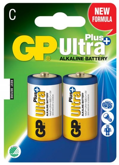 GP  2 Piles Alcaline Ultra Plus LR14/C - 14AUP-2U4