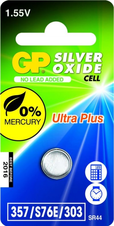 GP BATTERIES  040UP357C1 Pile de montre 357 SR44W/1,55 V