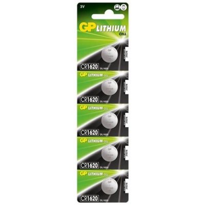 GP BATTERIES GP CR1620-7U5 Batterie au lithium CR1620 (3 V, Lot de 5) sous blister