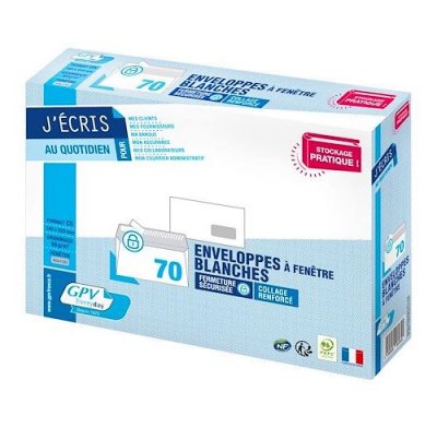 GPV EVERYDAY Gpv Bo&icirc;te De 70 Enveloppes Blanches C5 162x229 80 G/M&sup2; Fen&ecirc;tre 45x100