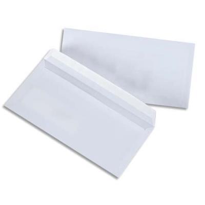 GPV   enveloppes, dl, 110 x 220 mm, blanc, sans fen&ecirc;tre noir