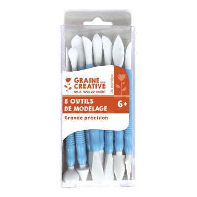 GRAINE CREATIVE Graine cr&eacute;ative 8 outils de modelage - Bleu clair