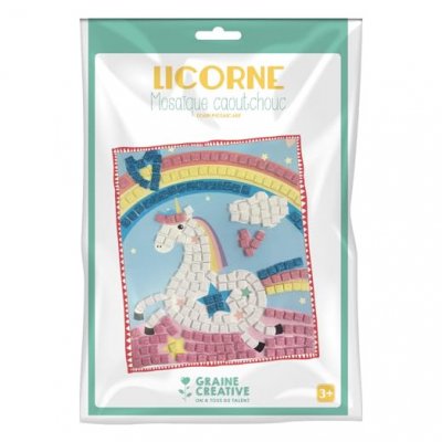 GRAINE CR &eacute;ative Kit mosa&iuml;que caoutchouc souple Licorne - Lot de 7