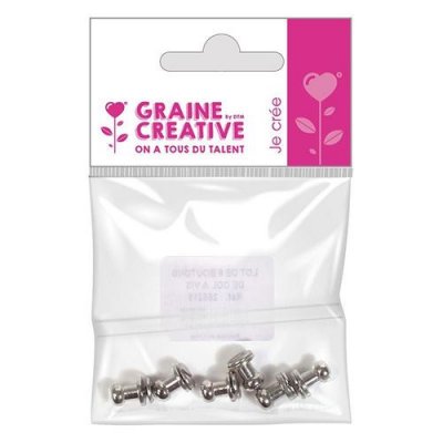 GRAINE CR &eacute;ative Sachet de 6 boutons col &agrave; vis pour FIMO - Lot de 4