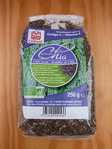 CELNAT Graines de chia compl&egrave;tes BIO,  (250 g)