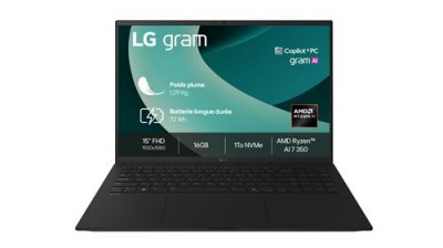 LG Gram 15 15Z80T-G.AU78F 15"" Copilot+ AMD Ryzen AI 7 16 Go RAM 1 To SSD Noir Obsidien