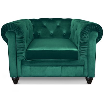 MENZZO Grand fauteuil Velours Vert LANOS