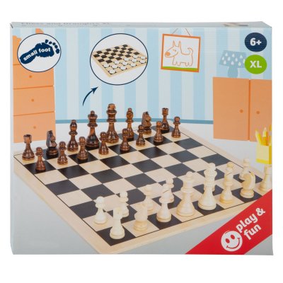 SMALL FOOT Grand Jeu D'&eacute;chec R&eacute;versible En Bois