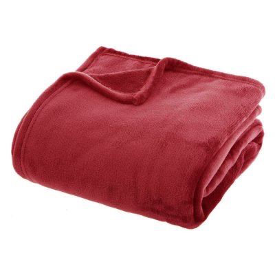 ATMOSPHERA Grand Plaid en flanelle uni - 230x180 - Rouge