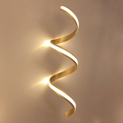 KOSILUM Grande applique - plafonnier spiral&eacute;e en feuille d'or - Millenium