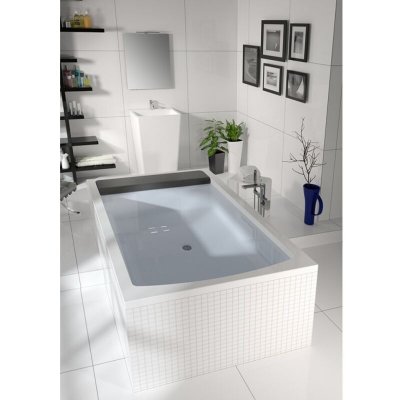 Grande baignoire duo acrylique RIHO SAVONA 190x130 cm-Blanc-Blanc--
