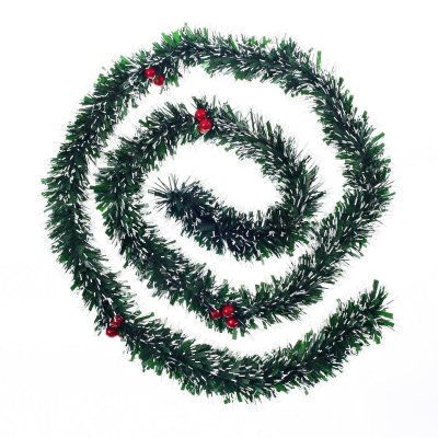 FEERIC LIGHT & CHRISTMAS Grande guirlande de No&euml;l avec baies rouges - Vert - 75 x 6 x 2 m