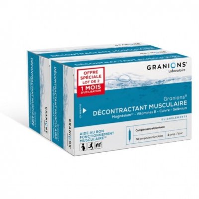 GRANIONS  D&eacute;contractant musculaire lot 2 bo&icirc;tes 30 ampoules