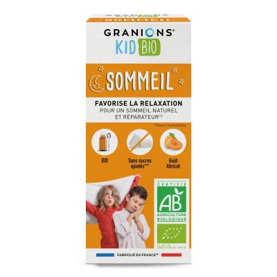 GRANIONS  Kid bio Sommeil saveur abricot 125ml