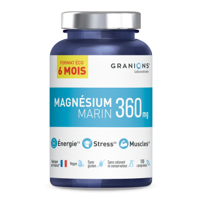 GRANIONS  Magn&eacute;sium Marin 360mg - Format Eco 6 Mois - 180 Comprim&eacute;s