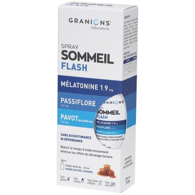 GRANIONS  Sommeil Flash M&eacute;latonine Spray Buccal Go&ucirc;t Caramel 25 ml