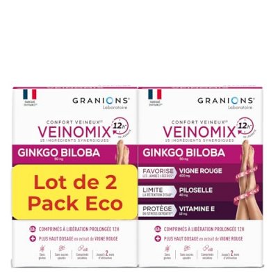 EQUILIBRE ATTITUDE Granions Veinomix 2 x 60 Comprim&eacute;s - Lot 2 x 60 comprim&eacute;s