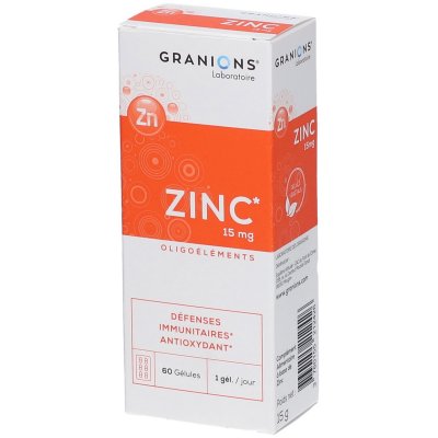 GRANIONS  Zinc 15mg Oligo&eacute;l&eacute;ments 60 g&eacute;lules