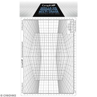 GRAPH IT Graph'it Grille de perspective - Mod&egrave;le D ""Cube en perspective oblique