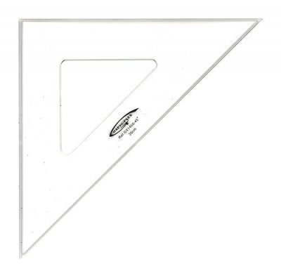 GENERIQUE Graphoplex Equerre 45&deg; 3 bords antitaches 26 cm Transparent