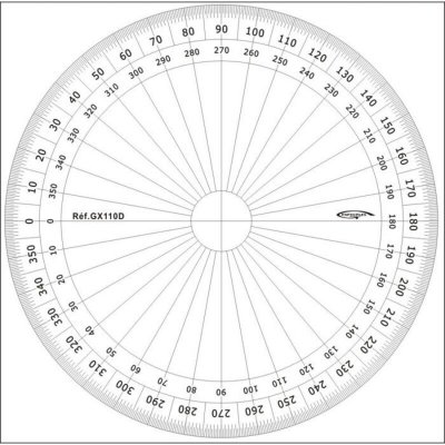 GENERIQUE GRAPHOPLEX Rapporteur cercle entier 10cm degr&eacute;s Transparent