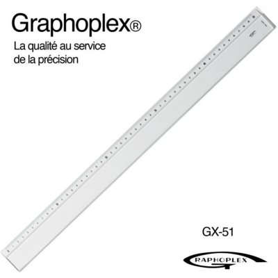 GENERIQUE Graphoplex R&egrave;gle biseau + bosselage 50 cm Transparent